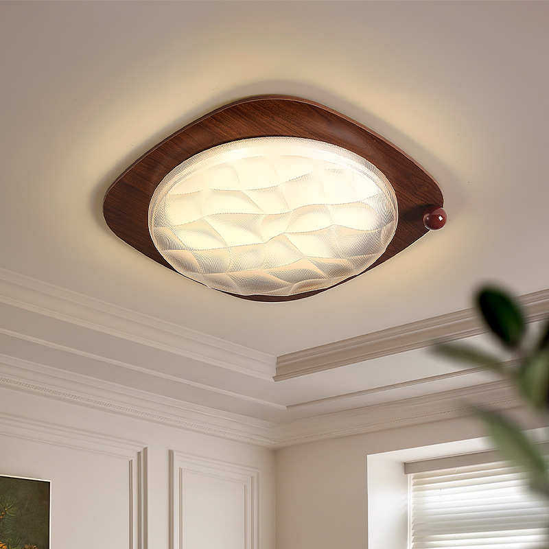 中古风卧室吸顶灯极简日式胡桃木复古高级感护眼书房主卧室房间灯,淘宝优惠券,粉丝福利购,淘宝优惠卷