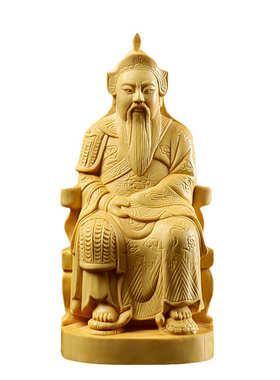 黄杨木雕真武大帝玄武雕像摆件人物圆雕传统木质工艺品家居收藏品