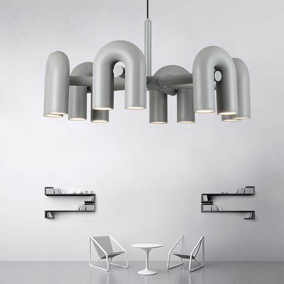 Postmodern minimalist creative living room dining room lamp nordic designer bedroom children's room personalized art u-shaped chandelier