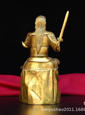 纯铜玄天上帝摆件玄武大帝真武祖师人物家居客厅装饰工艺品
