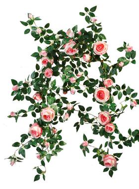 模拟玫瑰藤花墙假花装饰花藤花藤植物空调管道阻塞园林绿化艾尔莎
