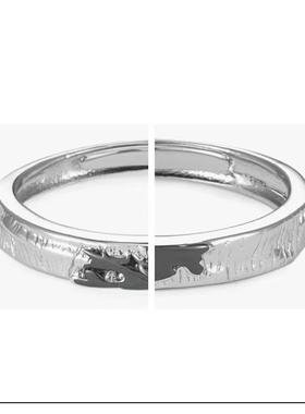 日系原创小众设计ins风素圈可调节枫叶情侣对戒男女戒指一对礼物