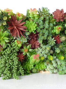 仿真多肉植绒花头人造假植物 芦荟仙人掌盆栽组合绿植微景观摆件