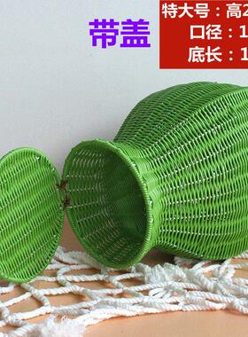 半成品竹篓手工编织塑料藤编鱼篓采茶叶竹篓道具插花花篮风景区装