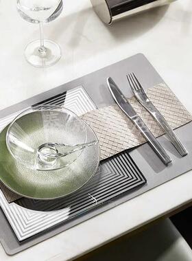 绿色调具创意玻璃盘餐西样板房式餐家居展厅DUH摆台碟组合现代