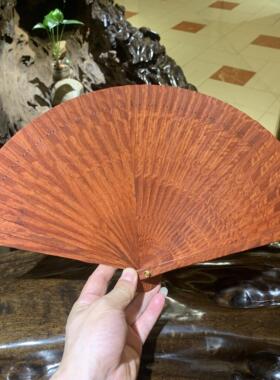 绿檀中国风折扇 高级紫檀古典工艺扇 苏扇文玩收藏品