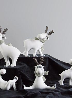 小麋鹿治愈小物件ins轻奢高档电视柜客厅桌面家居房间装饰品摆件