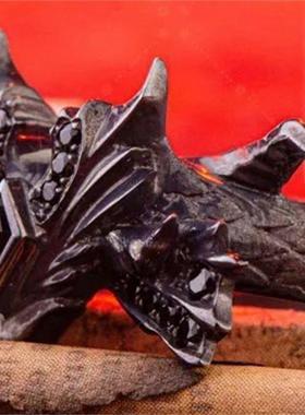 《怪物猎人:世界》黑龙主题戒指动漫游戏周边独特个性龙形食指环