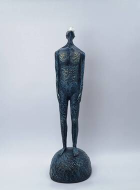 现代-约蓝人像简雕塑术艺摆件样板房家居树脂人物潮色流造型