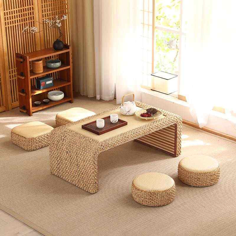 藤编榻榻米茶桌阳台矮桌飘窗窗桌茶几日式家用炕桌禅意地台小桌子,淘宝优惠券,粉丝福利购,淘宝优惠卷