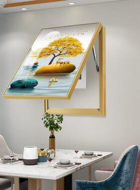 电表箱装饰画遮挡箱竖版现代简约配电箱挂画轻奢壁画晶瓷画镶钻鹿
