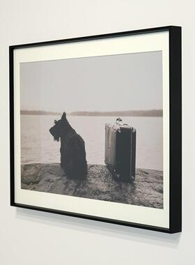 黑白风景饭厅装饰画现代简约摄影正方形墙面挂画工作室海报高级感