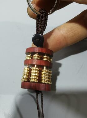 紫檀木雕如意小算盘钥匙扣手把件文玩工艺品盘玩吊坠复古系列摆件