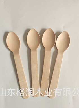工厂直销一次性木勺可甜品套装桦木可降解西点下午茶