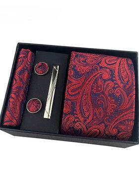 Formal Neckties Tie Clip Hanky Cufflink Men Gift 领带套装