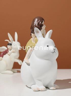 北欧创意治愈系萌物女可爱孩摆样板房间品ULG电视柜家居软装件饰