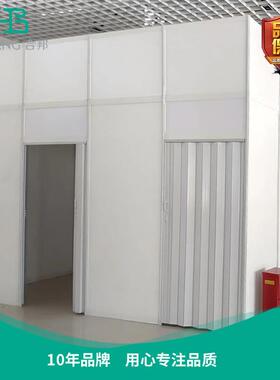 临时搭建pvc折叠推拉门标摊塑料折叠隐形商铺门免打孔展览折叠门