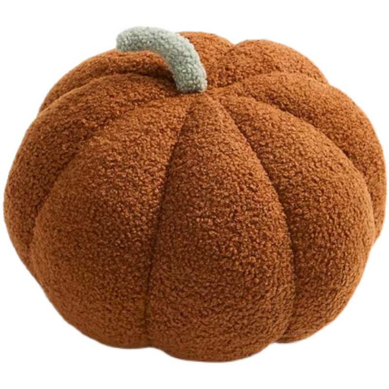 网红泰迪绒南瓜抱枕民宿客厅沙发靠枕床上大靠垫样板房软装坐垫 - 图3