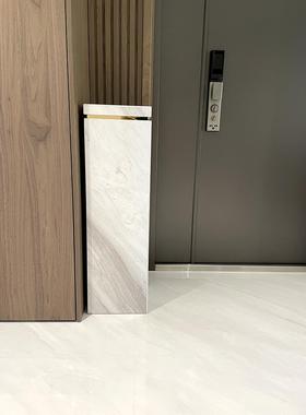 简约现代天然爵士白大理石底座别墅装饰玄关落地电视柜旁边展示台