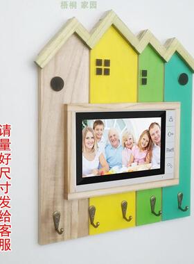 门铃套楼宇对讲室内机套子可视电话挂机防尘罩装饰贴定制实木田园