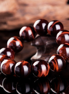 源头直供捡漏价 重约99克 虎睛石圆珠男手链 虎眼石佛珠手饰品