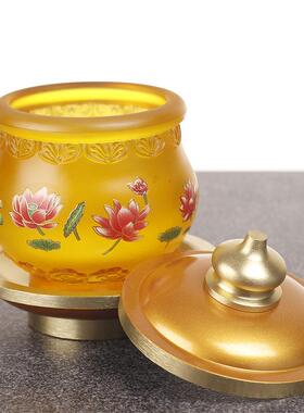 合金琉璃供水杯供佛杯佛前供杯贡水杯圣水杯莲花家用室内佛具用品