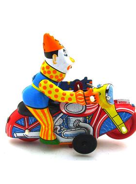 MS629小丑杂技摩托车复古怀旧收藏品主题创意摆件铁皮玩具