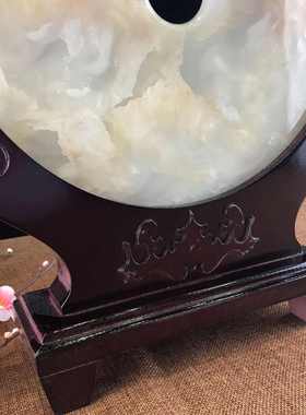 红花冰平安扣玉石摆件家用客厅中式乔迁新居天然工艺品BZHAO宝兆