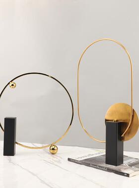 新中金属几何铁式摆件客厅样板间售1111楼部艺茶几玄关酒店装家居