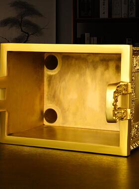 纯黄铜鼎摆件可刻字铜四方鼎香炉司母戊鼎家居店铺公司办公室开