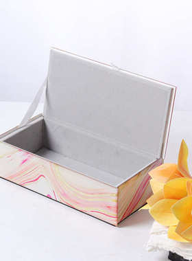 现代北欧ins轻奢少女粉玻璃首饰盒收纳盒家居卧室软装饰品摆件