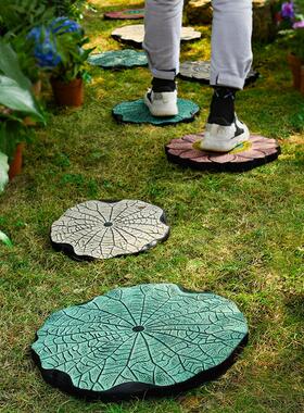 庭院花园布置步町摆件小院景观草坪脚踏石民宿装饰室外造景汀步石