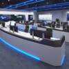 Paint command center console security monitoring room multimedia console workbench curved dispatching table