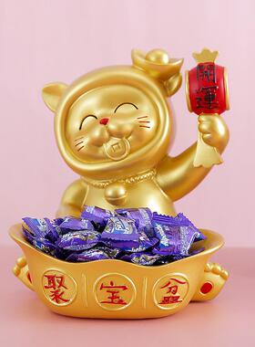 北欧猫钥匙糖果收纳摆件玄关客厅桌面装饰店铺收银台开业礼物