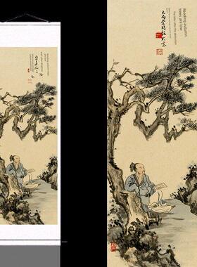 诗画、古玩画、山水画卷、家庭茶室、酒店装修、洋流、盘州、渔船