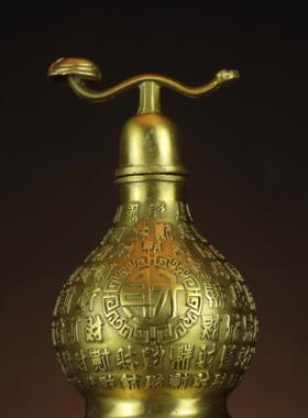 黄铜葫芦开盖开口 铜葫芦摆件 平安百福福禄家居店铺 财福葫芦