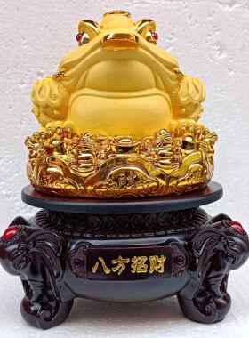 招财金蟾 三足蟾蜍 招财进宝 风水 树脂工艺品摆件 开业装饰礼品