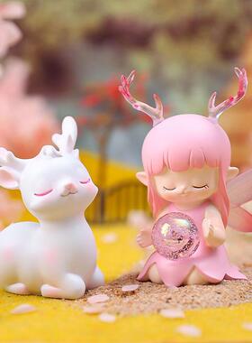 梦幻少女ins可爱鹿璐守护小灯创意儿童桌面装饰摆件生日礼物