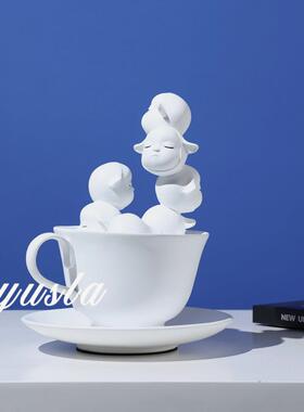 简约意式售楼处样板间儿童房客厅茶几电视柜酒店别墅摆件软装饰品