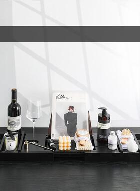 样板tb-71986间卫生间摆件物可伸缩浴边上陈缸饰品置物架托盘简约