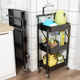 No installation folding kitchen storage rack floor-standing multi-layer vegetable basket baby supplies storage rack trolley movable