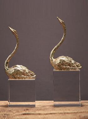 头天鹿FLA鹅书水晶板底座档欧式后现代新古典样房摆件配书立书靠