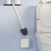 Cross-border new soft plastic toilet brush with base bathroom no dead corner cleaning brush wall hanging no punching toilet brush