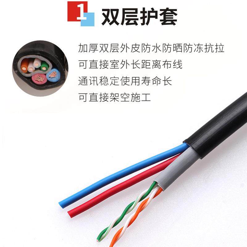 4芯8芯网线带电源一体线室外纯铜网络综合线无氧铜监控视频电源线 - 图0