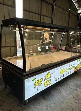 超市挂鸭烧腊熟食凉菜卤菜肉肠展示柜烤鸭烧鸡保温柜卤鹅摆摊推车