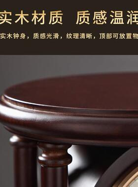 摆钟老式客厅座钟中式覆古实木时钟桌面机械摆台式中古风钟表摆件