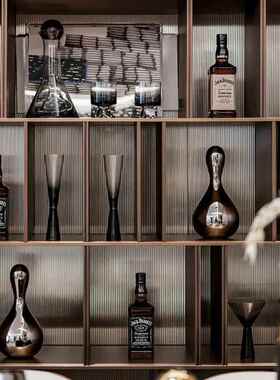 现代高级感酒杯酒具酒柜套装摆件样板间样品屋展示中心玻璃红酒杯