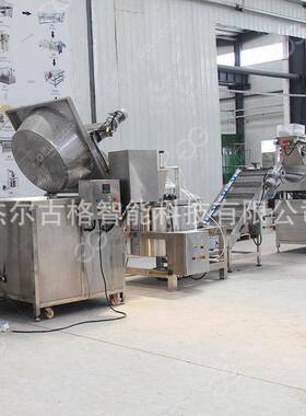 坚果油炸加工机械家 兰花豆蚕油炸调味杰尔古格机器线厂 油炸豆生