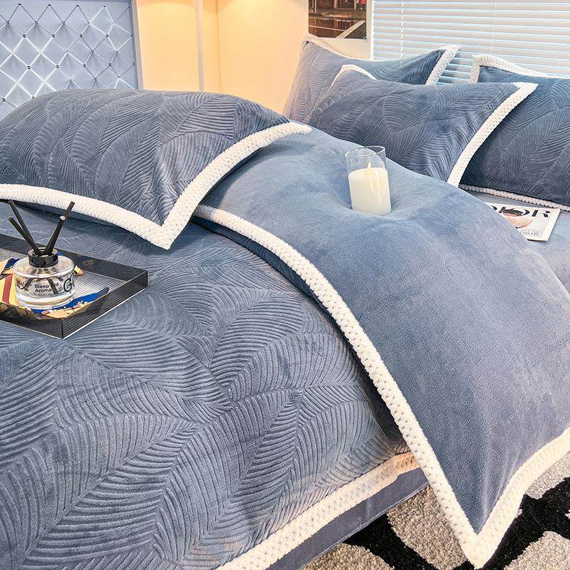 冬季雕花牛奶绒被套单件冬天加厚珊瑚绒被罩三件套单人加绒被套3,淘宝优惠券,粉丝福利购,淘宝优惠卷