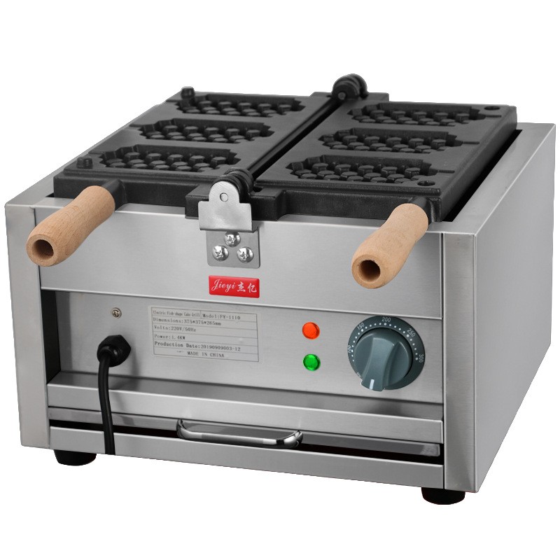 Jieyi three-grid waffle maker commercial scone machine electric heating waffle oven checkered waffle maker snack equipment